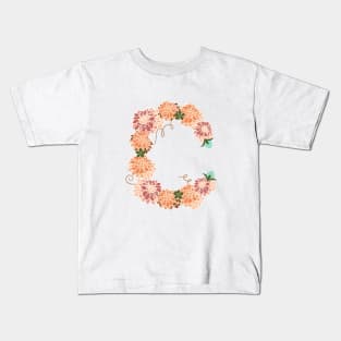Letter C Floral Kids T-Shirt